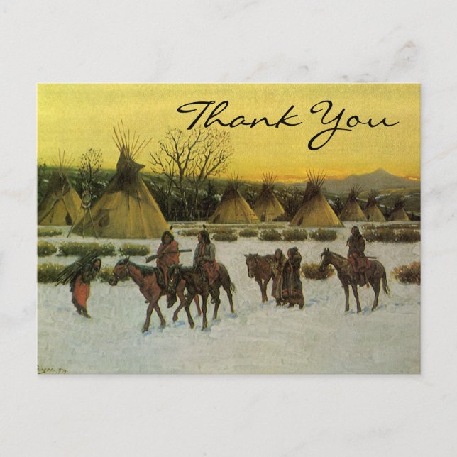 Hauser's Sioux Camp at Wounded Knee Postcard (Front)