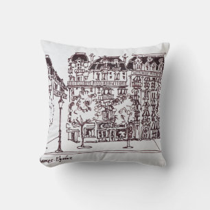 Haussmann Architecture   Champs Elysees, Paris Cushion