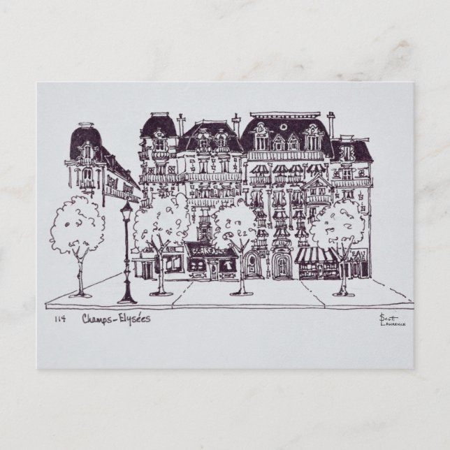 Haussmann Architecture | Champs Elysees Postcard (Front)