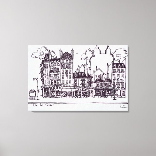 Haussmann Architecture | Rue de Sevres Canvas Print (Front)