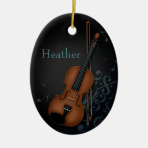 Haute Bohème Violinist Black Ceramic Tree Decoration