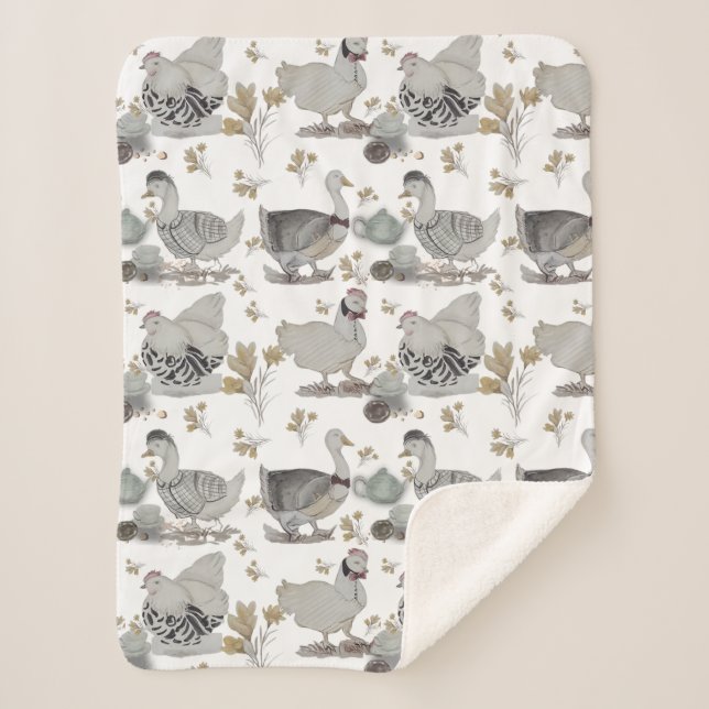 Haute Couture Chicken print Baby Blanket (Front)