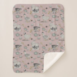 Haute Couture Chicken print Sherpa Blanket