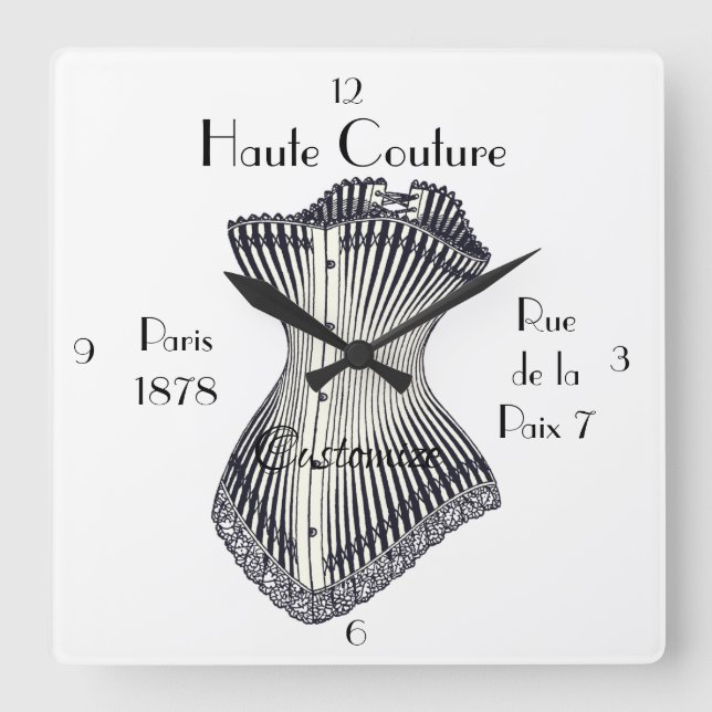 Haute Couture Corset Thunder_Cove      Square Wall Clock (Front)
