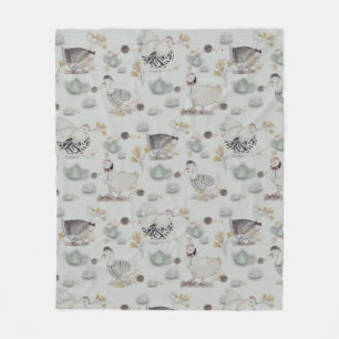 Haute Couture Ducks & Chicken Baby Fleece Blanket