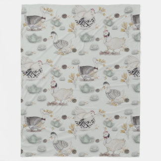 Haute Couture Ducks & Chicken Baby Fleece Blanket