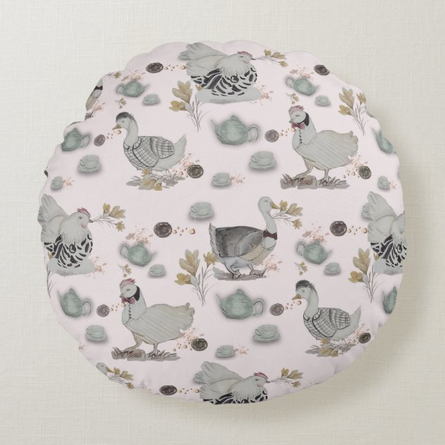 Haute Couture Print Kidsroom Round Cushion (Front)