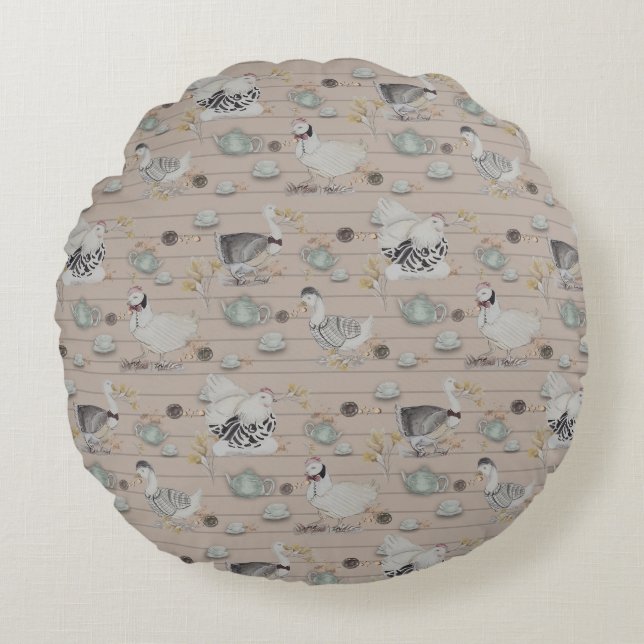 Haute Couture Print Kidsroom Round Cushion (Front)