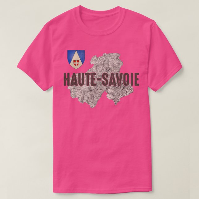 Haute Savoie 74 Department Ancient Map Alps Skiing T-Shirt (Design Front)