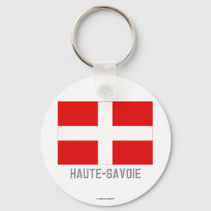 Haute-Savoie flag with name Key Ring