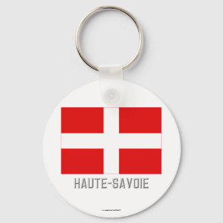 Haute-Savoie flag with name Key Ring