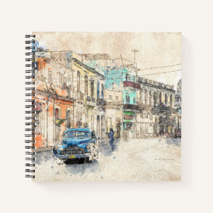 Havan Cuba Water Colour Illustration Notebook