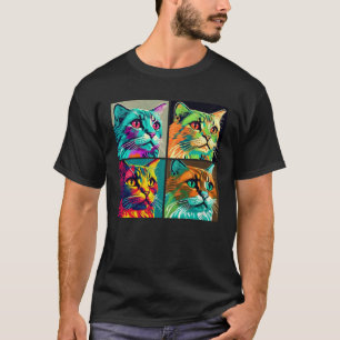 Havana Brown Cat Pop Illustration Colourful Animal T-Shirt