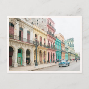 Havana Cuba Colourful Architecture & Classic Car Postcard