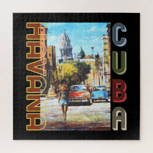 Havana Cuba Fine Art - Capitolio Woman Jigsaw Puzzle