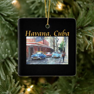 Havana Cuba Floridita Art Ceramic Ornament