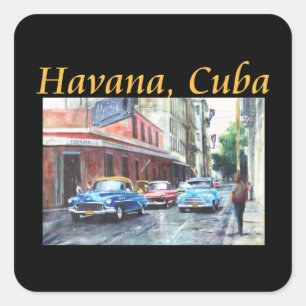 Havana Cuba Floridita Art Square Sticker