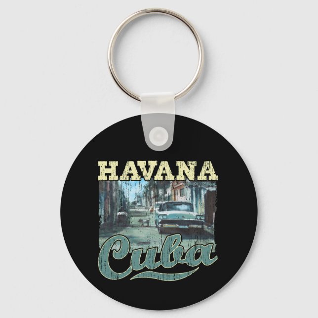 Havana Cuba Graffiti Street Art - Love Habana Key Ring (Front)