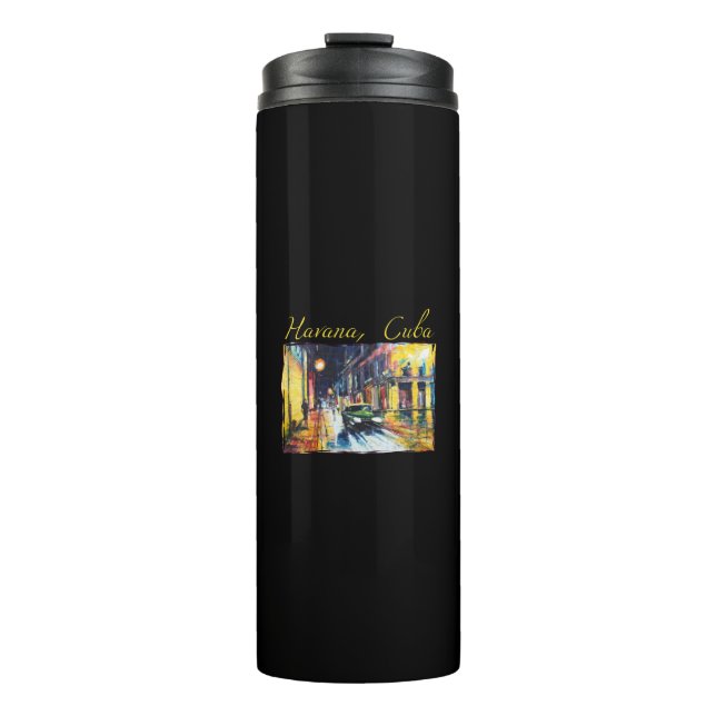 Havana Cuba - Habana Vieja Night Scene Thermal Tumbler (Front)