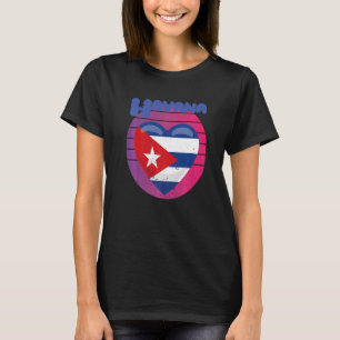 Havana Cuba Heart Retro Caribbean Cuban Home Premi T-Shirt
