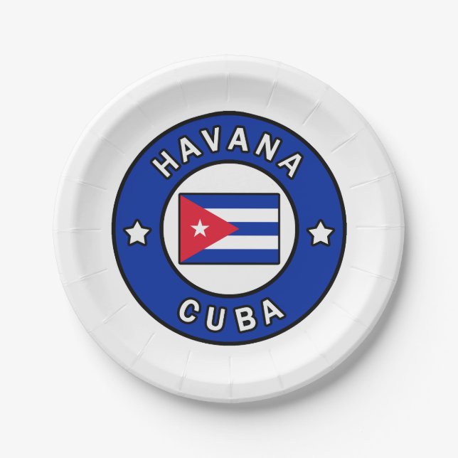 Havana Cuba Paper Plate (Front)