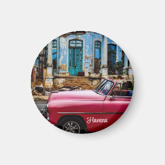Havana Cuba Red Vintage Car        Magnet