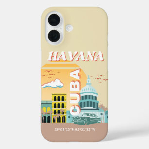Havana Cuba Retro Travel Art iPhone 16 Case