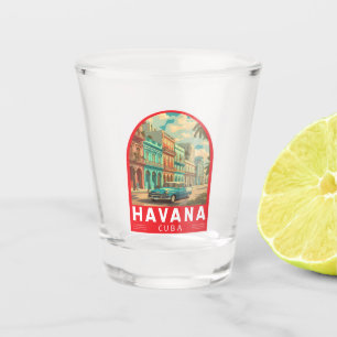 Havana Cuba Travel Art Emblem Shot Glass