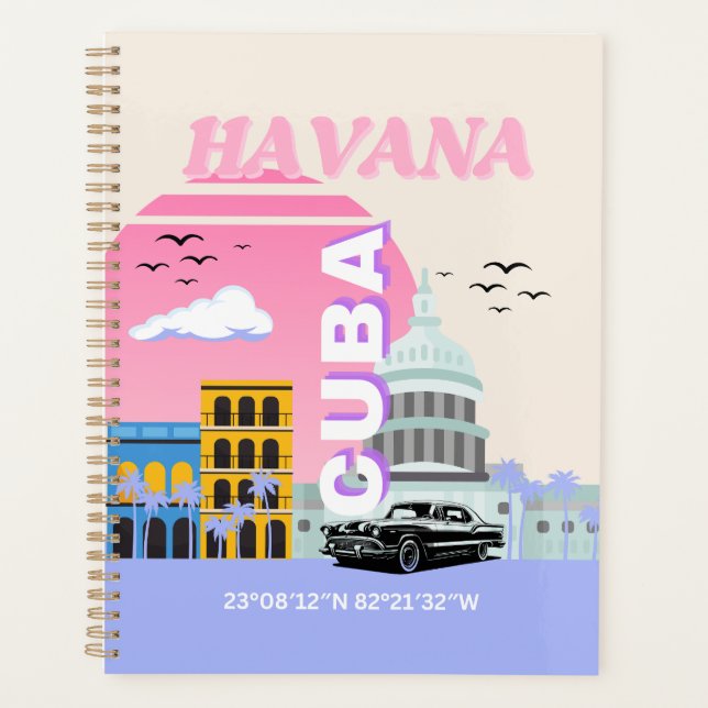 Havana Cuba Travel Art Planner (Front)