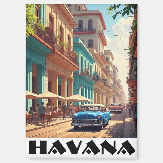 Havana Cuba Vintage Car Magnet (Front)
