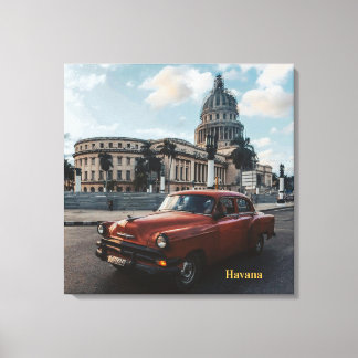 Havana Cuba Vintage Classic Car Canvas Print