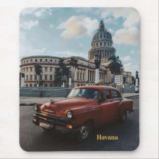 Havana Cuba Vintage Classic Car Mouse Pad