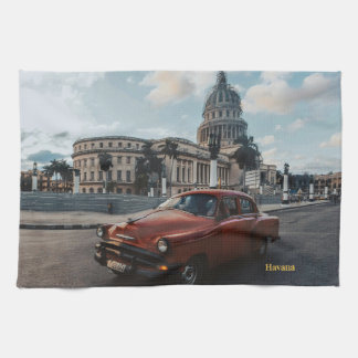 Havana Cuba Vintage Classic Car Tea Towel