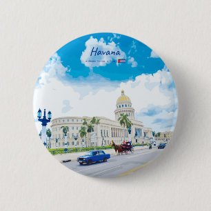 Havana, Cuba - Vintage Classic Soul 6 Cm Round Badge