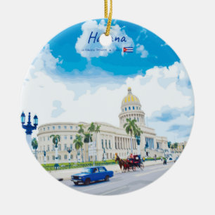 Havana, Cuba - Vintage Classic Soul Ceramic Tree Decoration