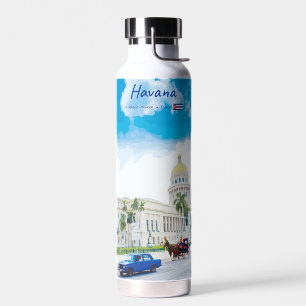 Havana, Cuba - Vintage Classic Soul Water Bottle