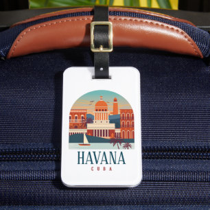 Havana Cuba Vintage Minimal Retro Travel Luggage Tag