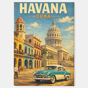 Havana Cuba Vintage Travel Art Magnet