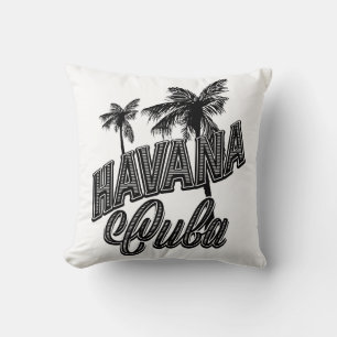 Havana Cuba vintage typeface art. Cushion