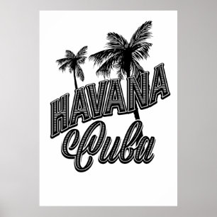 Havana Cuba vintage typeface art. Poster