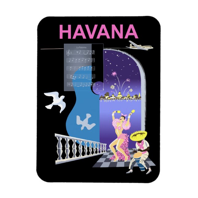 Havana, Dancing Nights, Vintage Magnet (Vertical)