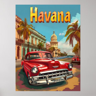 Havana Dreams: Cruise in a Vintage Car Poster