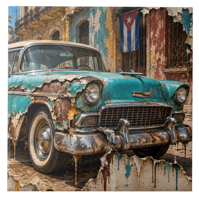 Havana Dreams, Rusted Chrome Tile (Front)