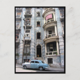 havana facade car postcard
