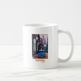 Havana in Cuba - El Capitolo with oldtimer Coffee Mug
