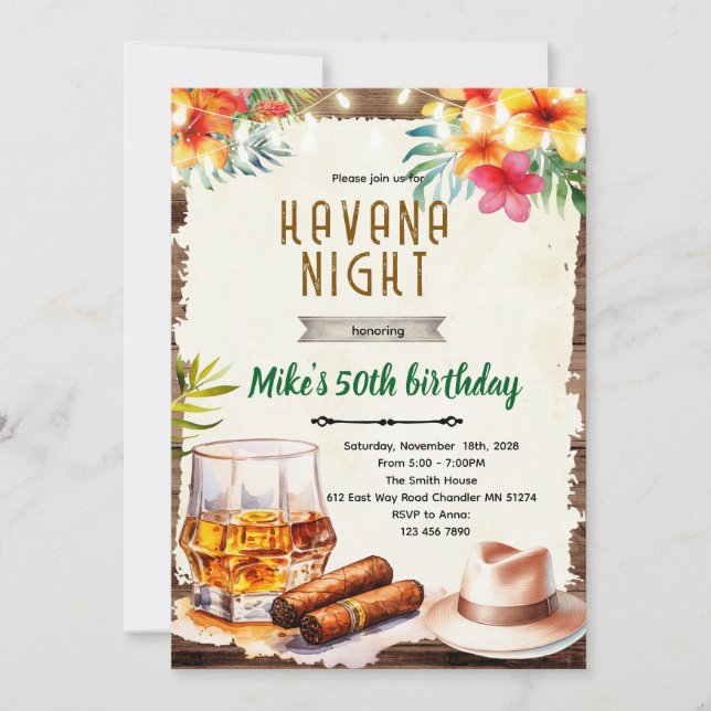 Havana night party invitation (Front)