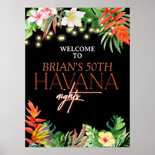 Havana Nights, Havana Nights Party, Tropical  Poster (Front)