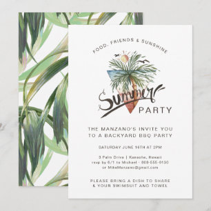 Havana Nights   Summer Backyard Party Invitation