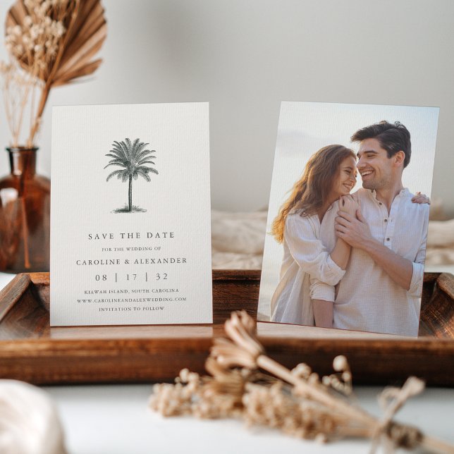 Havana Palm | Elegant Vintage Tropical Save The Date (Creator Uploaded)