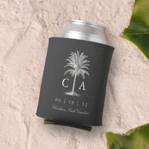 Havana Palm Vintage Palm Tree Wedding Can Cooler